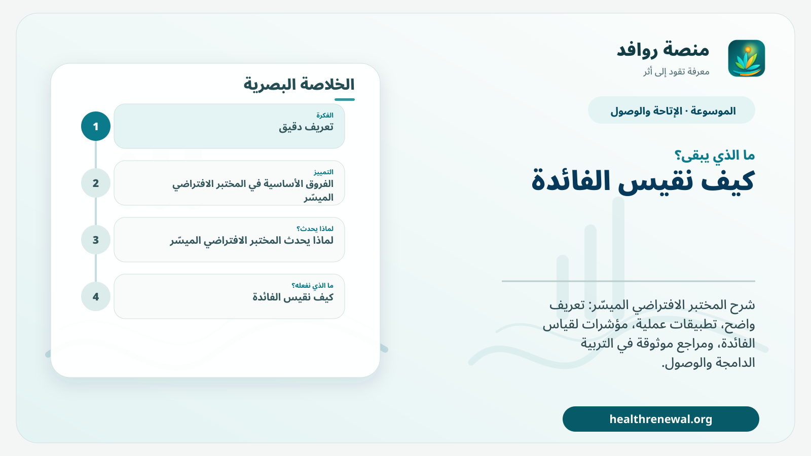 مخطط ختامي من منصة روافد يلخص «المختبر الافتراضي الميسّر» ويعرض أهم المحاور والخطوات التالية