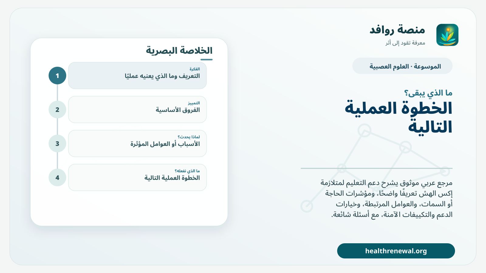 مخطط ختامي من منصة روافد يلخص «دعم التعليم لمتلازمة إكس الهش» ويعرض أهم المحاور والخطوات التالية