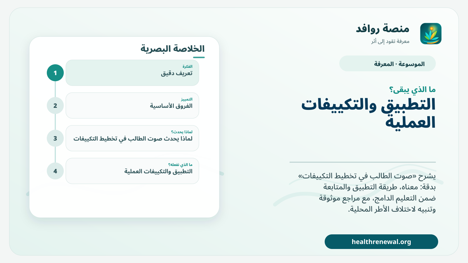 مخطط ختامي من منصة روافد يلخص «صوت الطالب في تخطيط التكييفات» ويعرض أهم المحاور والخطوات التالية