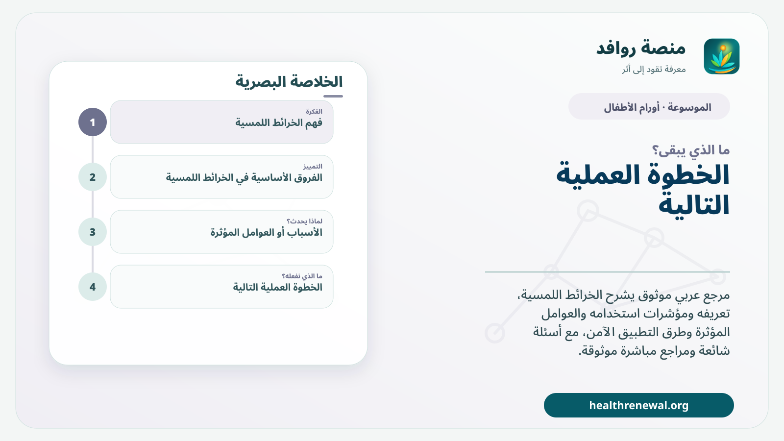 مخطط ختامي من منصة روافد يلخص «الخرائط اللمسية» ويعرض أهم المحاور والخطوات التالية