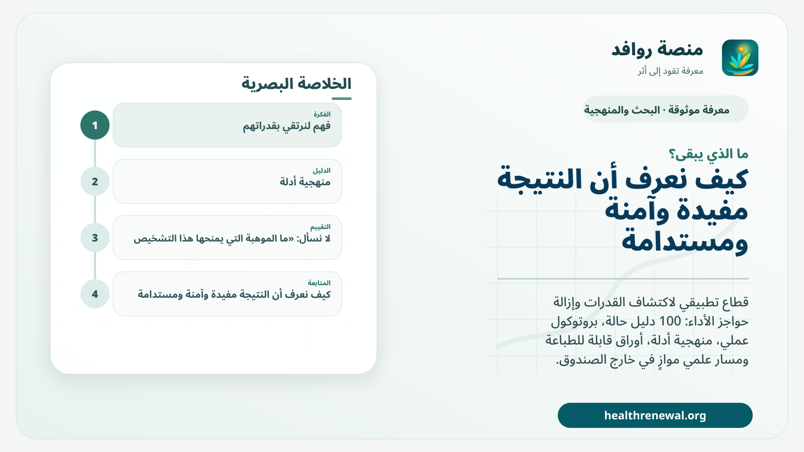 مخطط ختامي من منصة روافد يلخص «لنرتقي بقدراتهم» ويعرض أهم المحاور والخطوات التالية